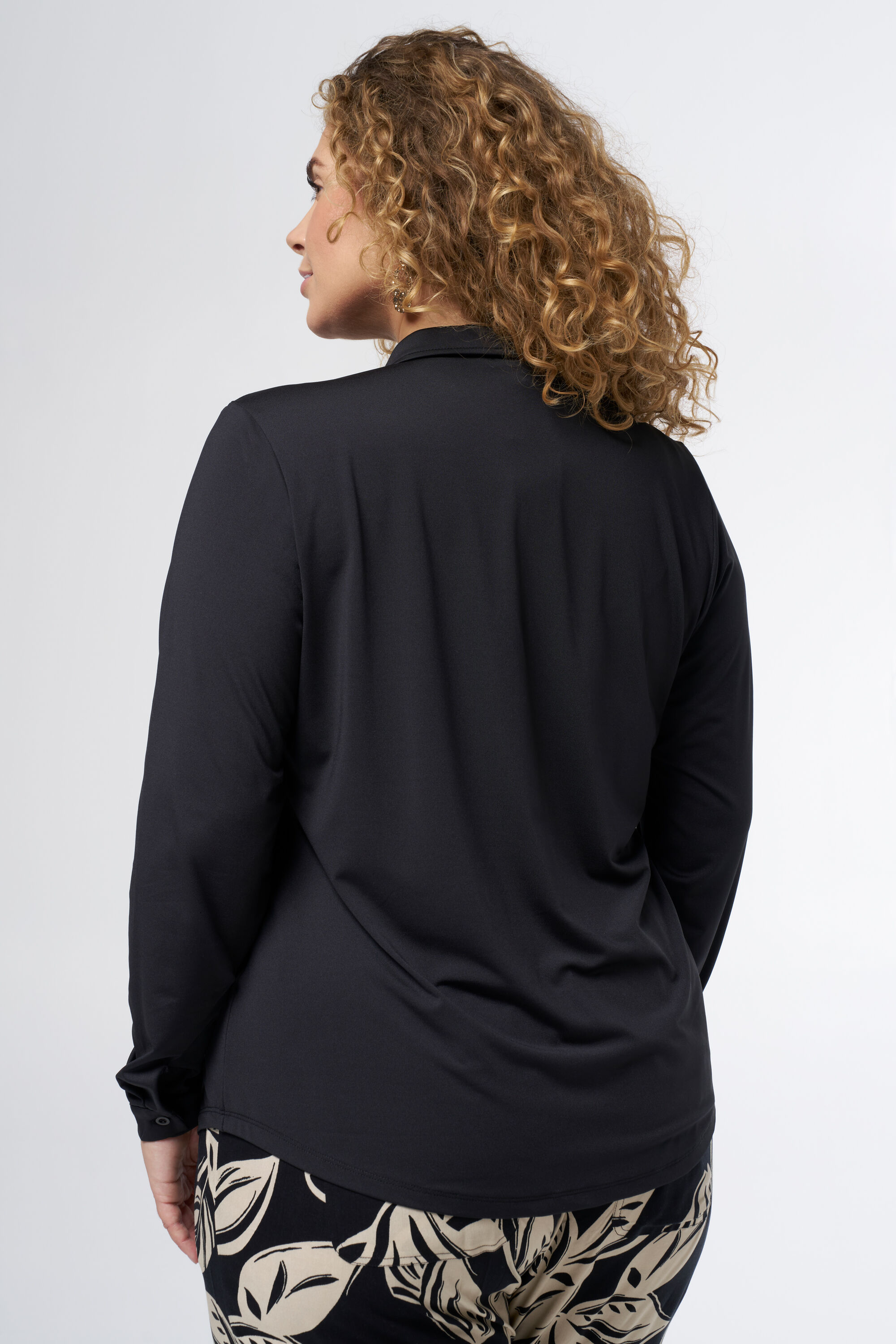 Jersey overhemd met stretch image number 3