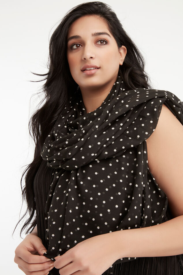 Sjaal met stippenprint image number 0