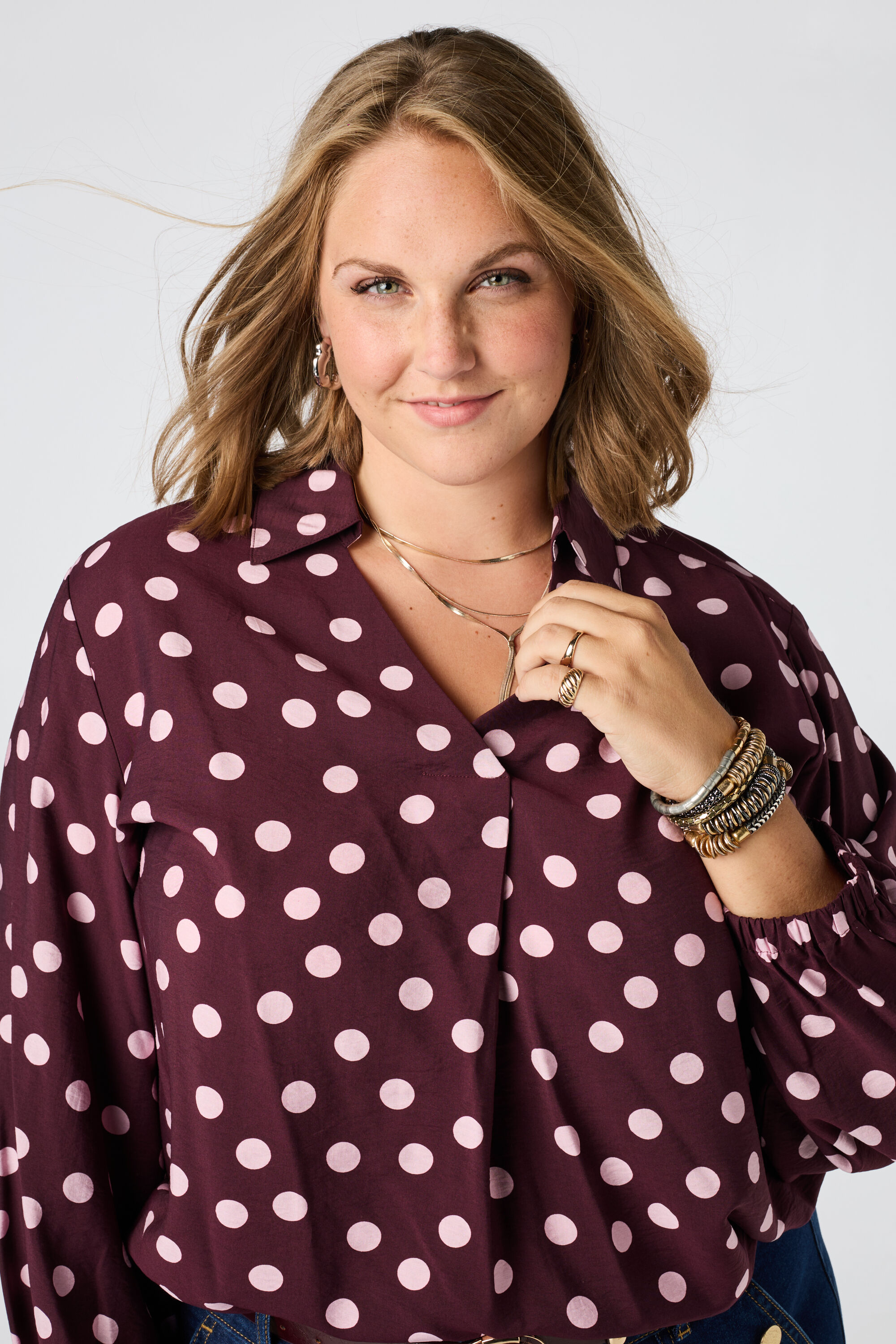 Blouse met polka dot image number 4