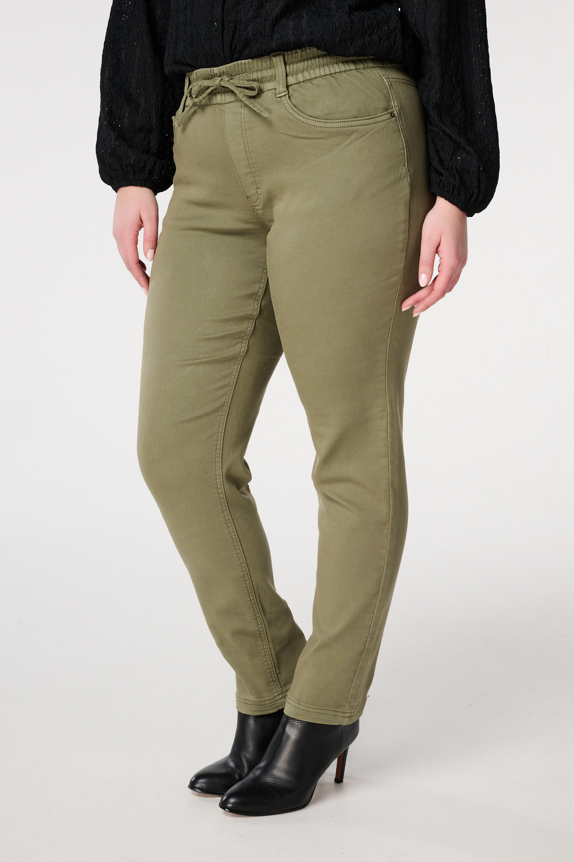 Denim jogger broek image number 5