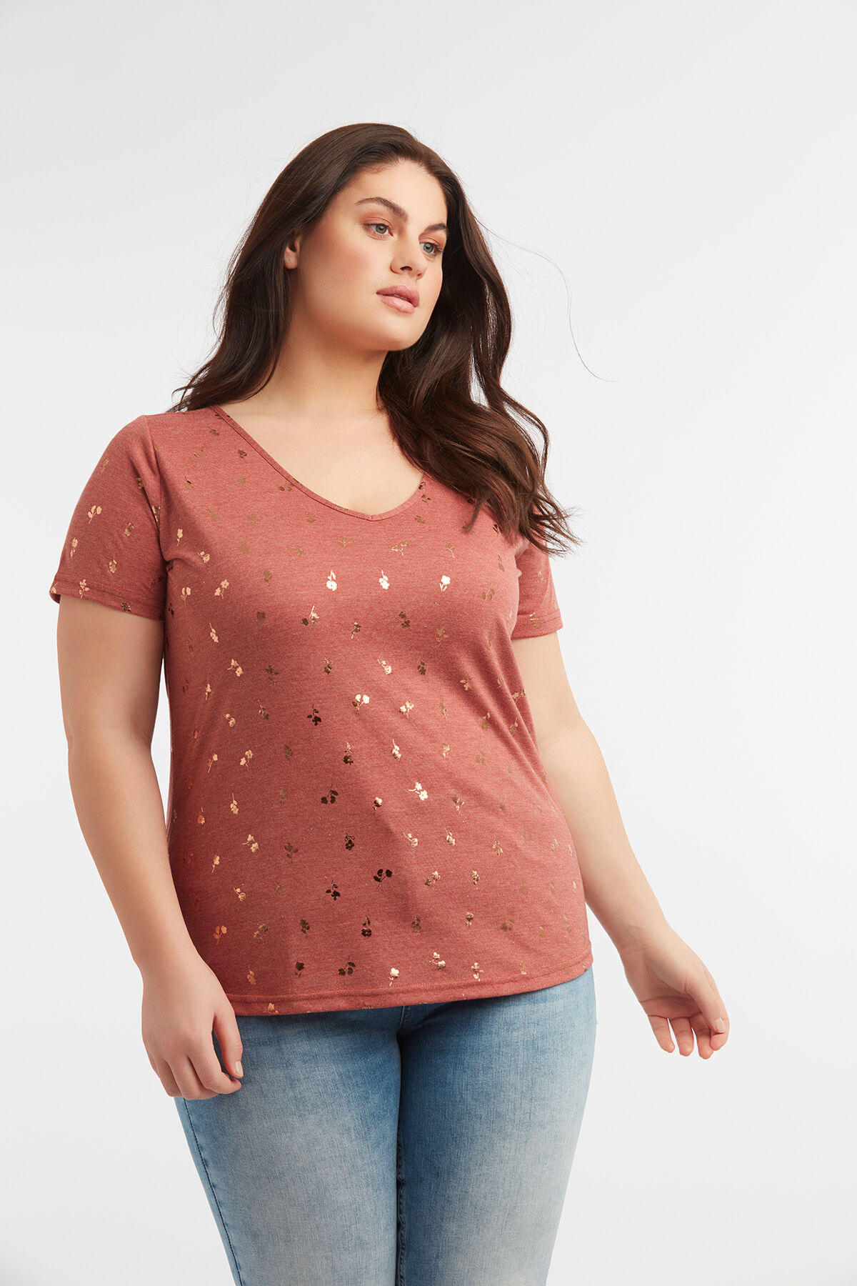 T-shirt met foil opdruk image number 4