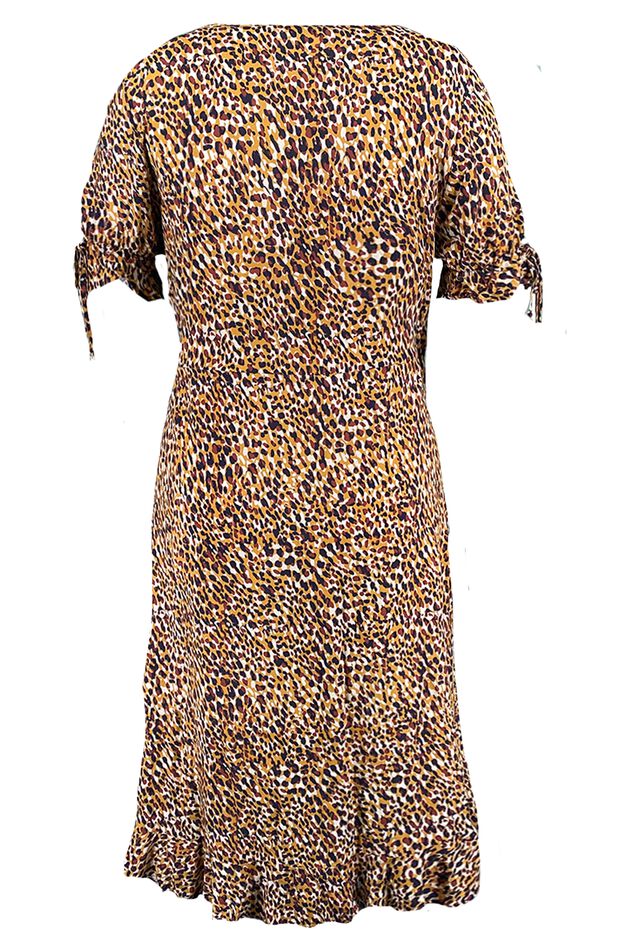 Overslag jurk met print image number 3