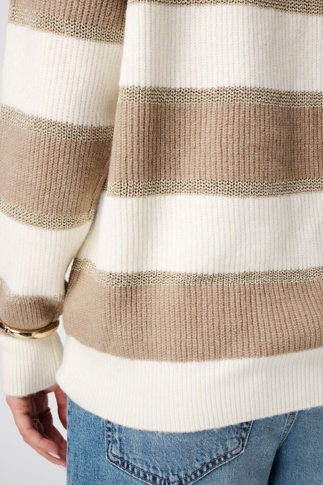 Gestreepte trui met lurex image number 6