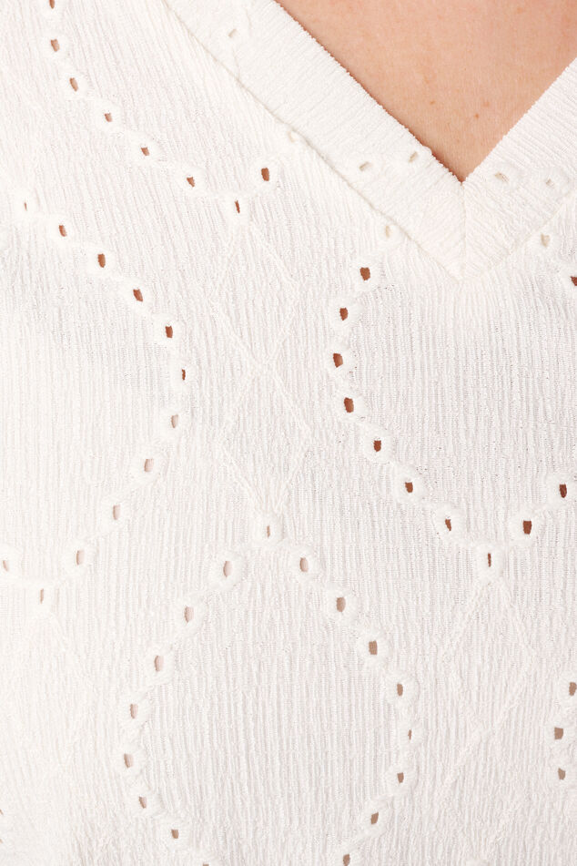 Top met broderie-look image number 4