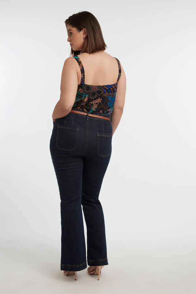 High waist jeans met splits image number 4