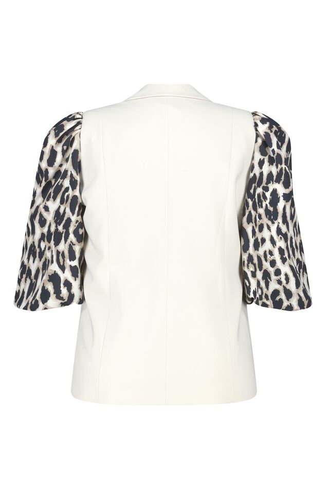 Blazer met panterprint pofmouwen image number 2