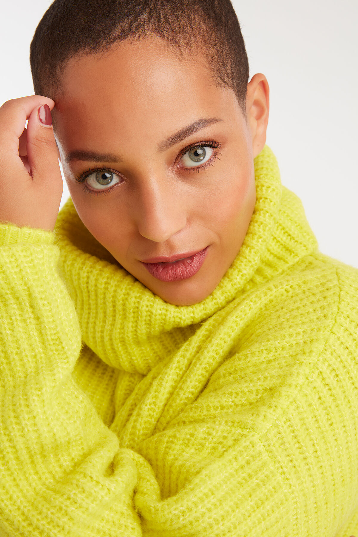 Gebreide trui met col image number 6