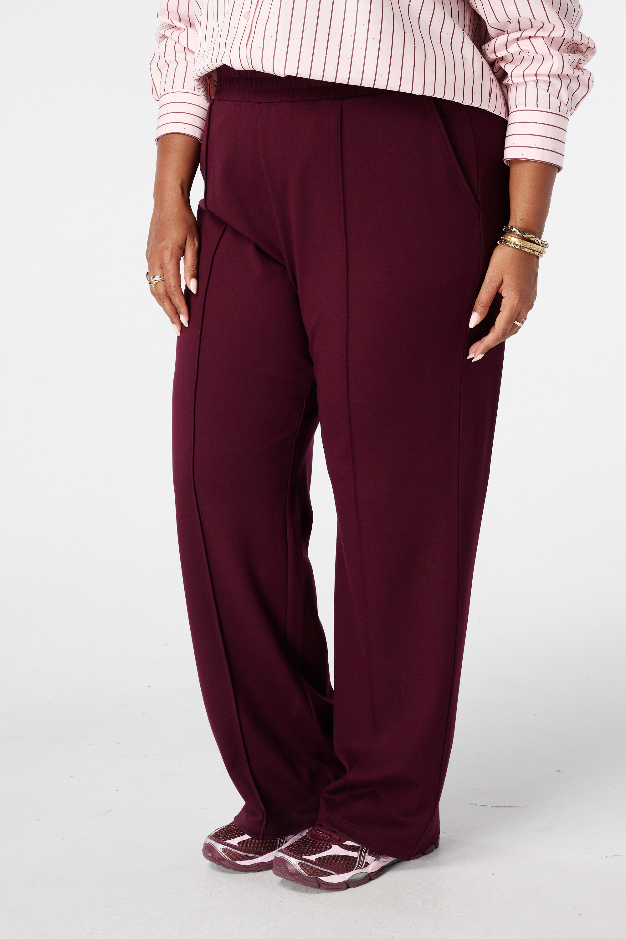 Wide leg pantalon met elastische taille image number 5