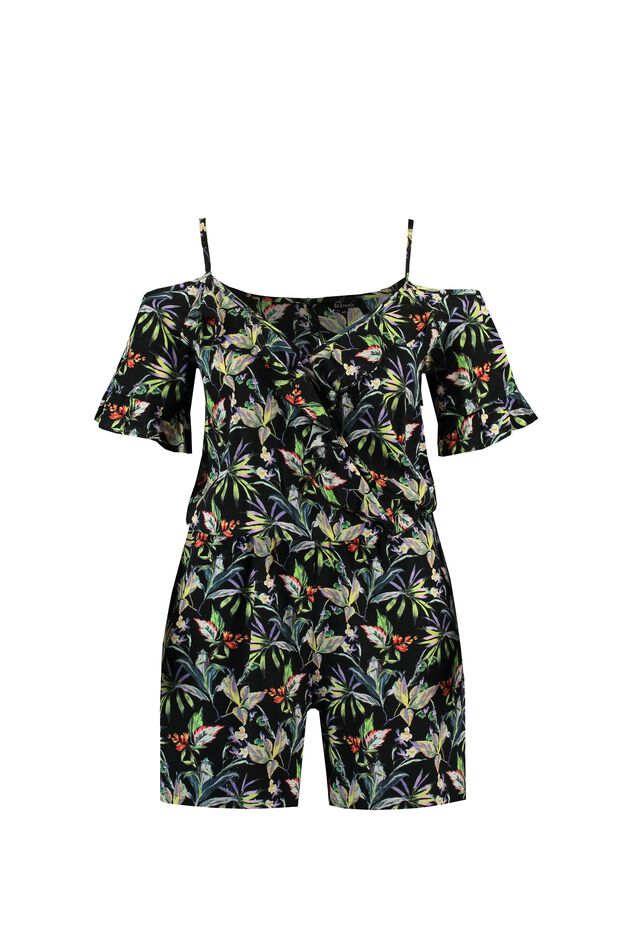 Playsuit met bloemenprint en volant image number 1