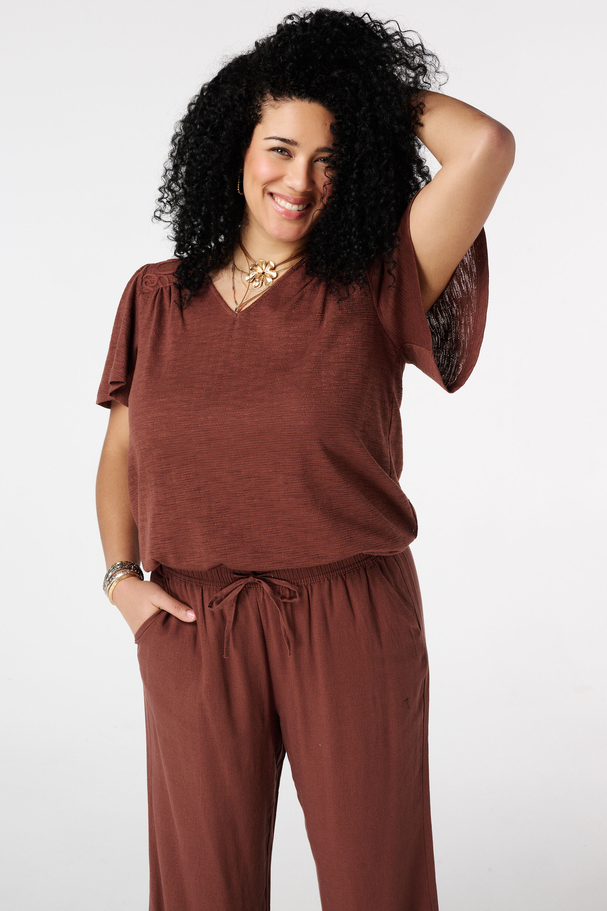 Top met vlindermouwen