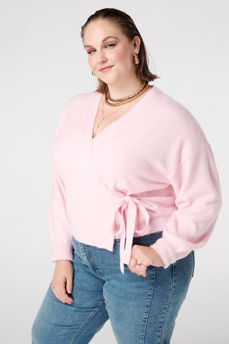 Overslag vest met strikceintuur Overslag vest met strikceintuur