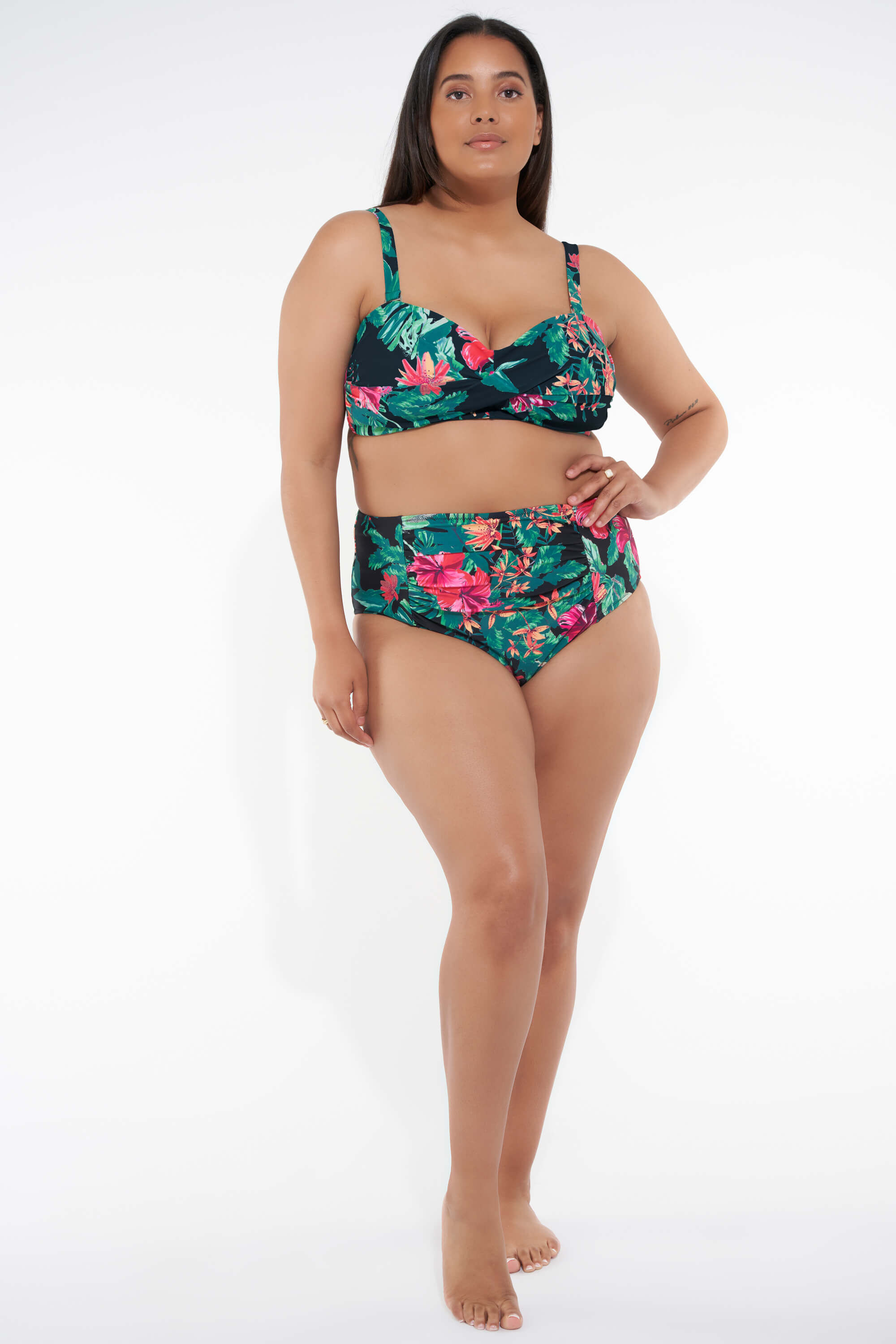 High waisted bikini broekje met print image number 5