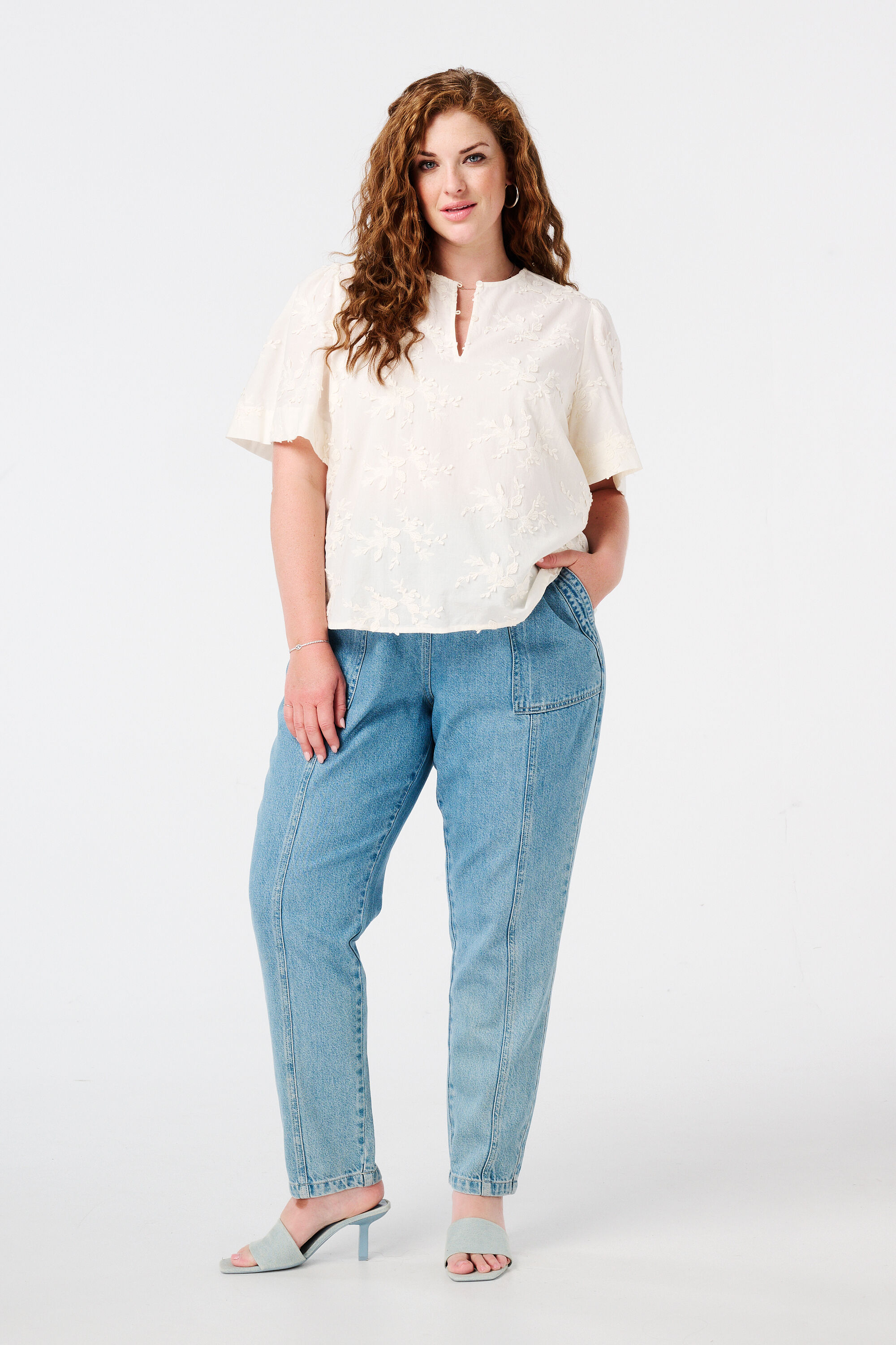 Blouse met ronde hals image number 5