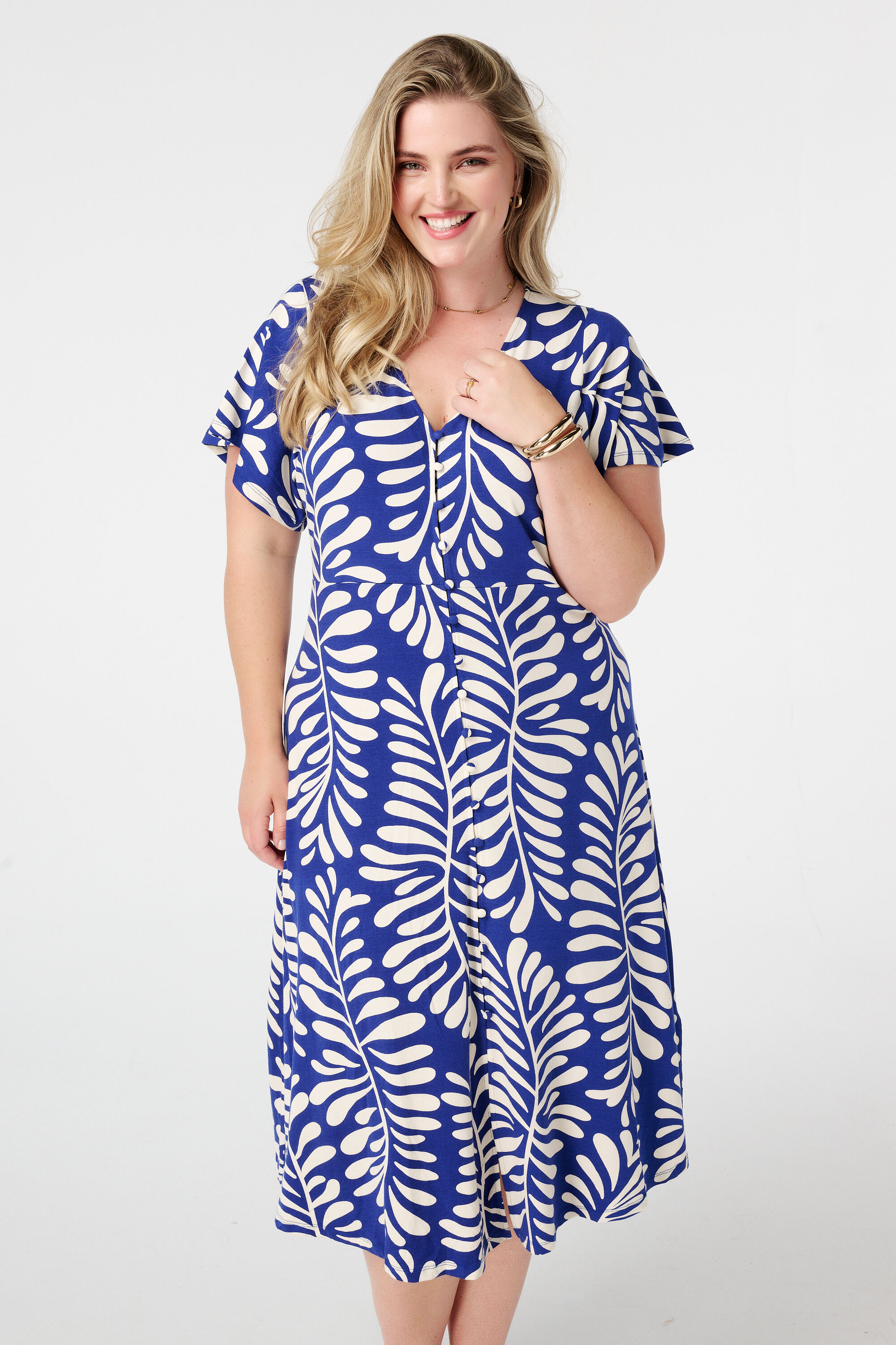 Midi jurk met print image number 5
