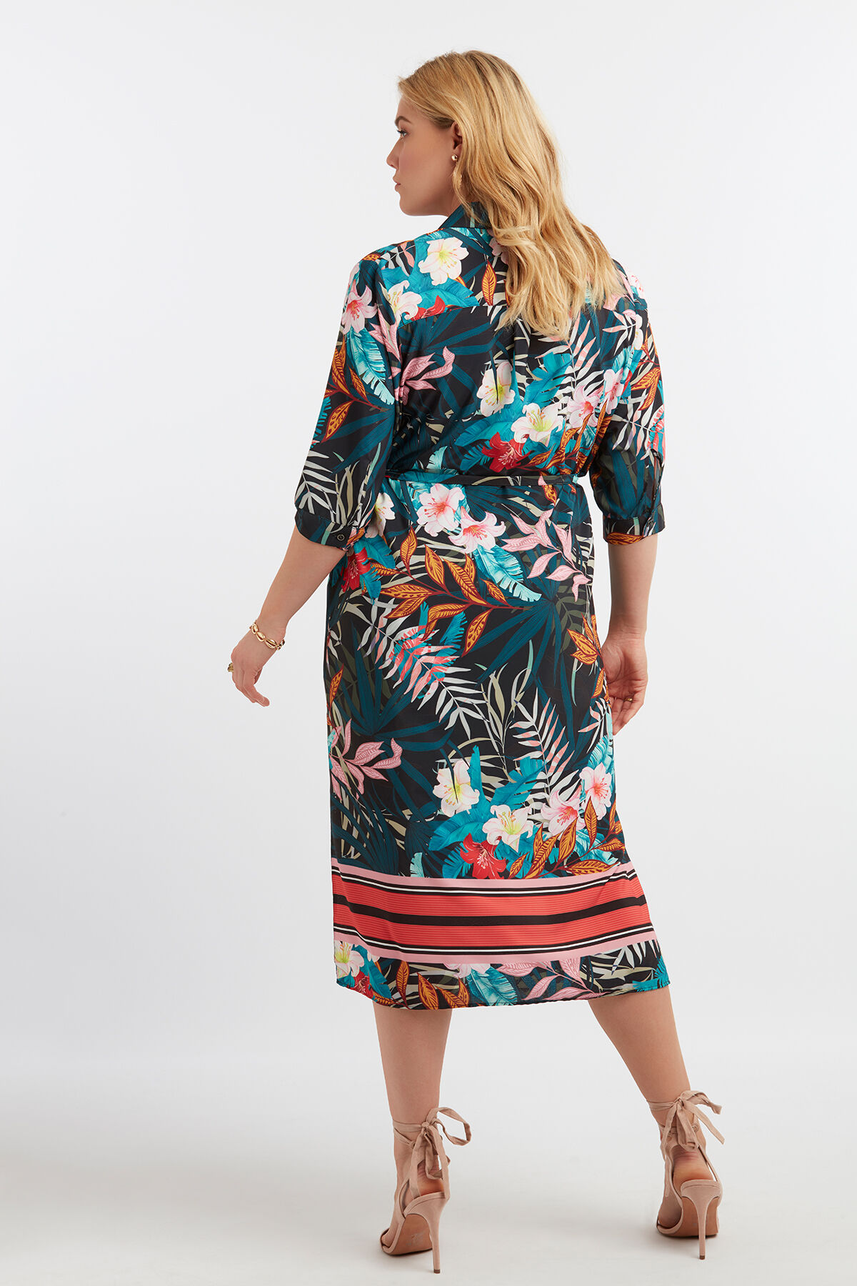 Blousejurk met tropische print image number 4