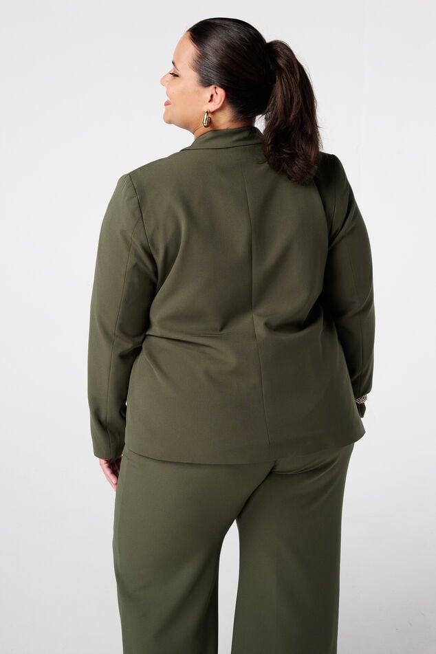 Overslag blazer met strikceintuur image number 3