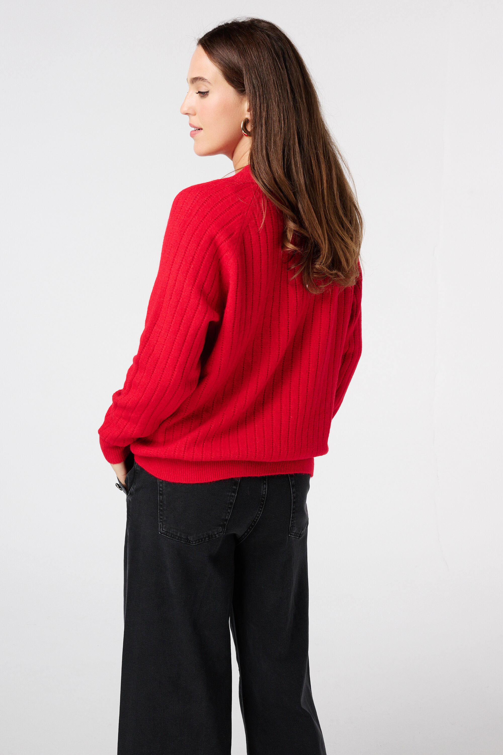 Fijn gebreide trui met patroon image number 3