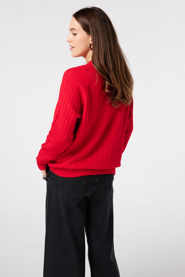 Fijn gebreide trui met patroon image number 3