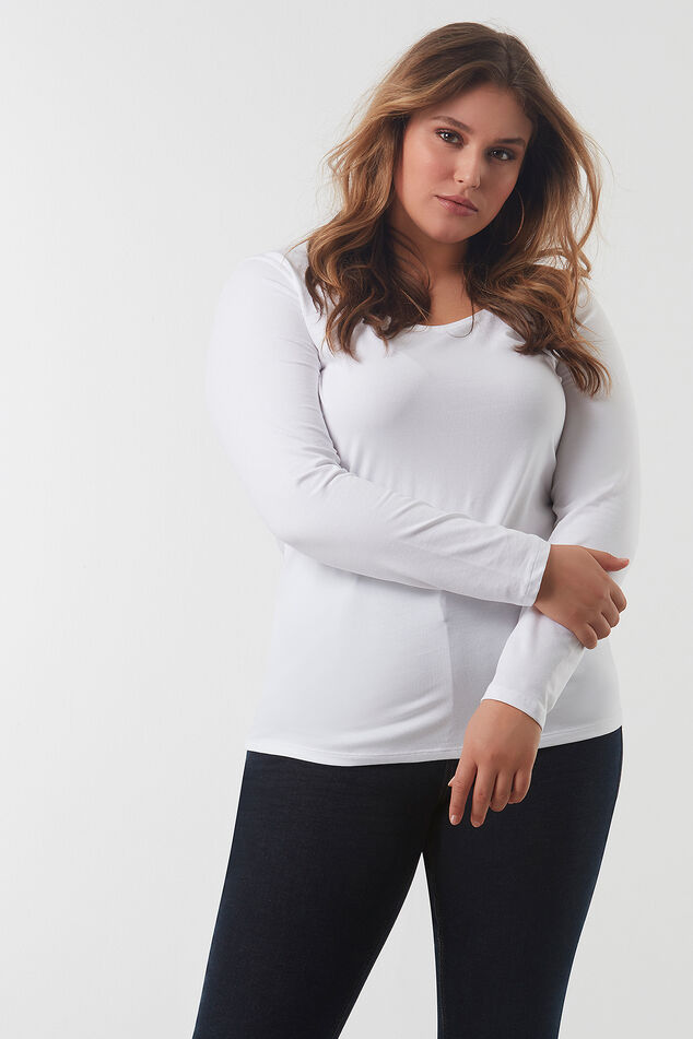 Basic T-shirt met lange mouwen image number 0