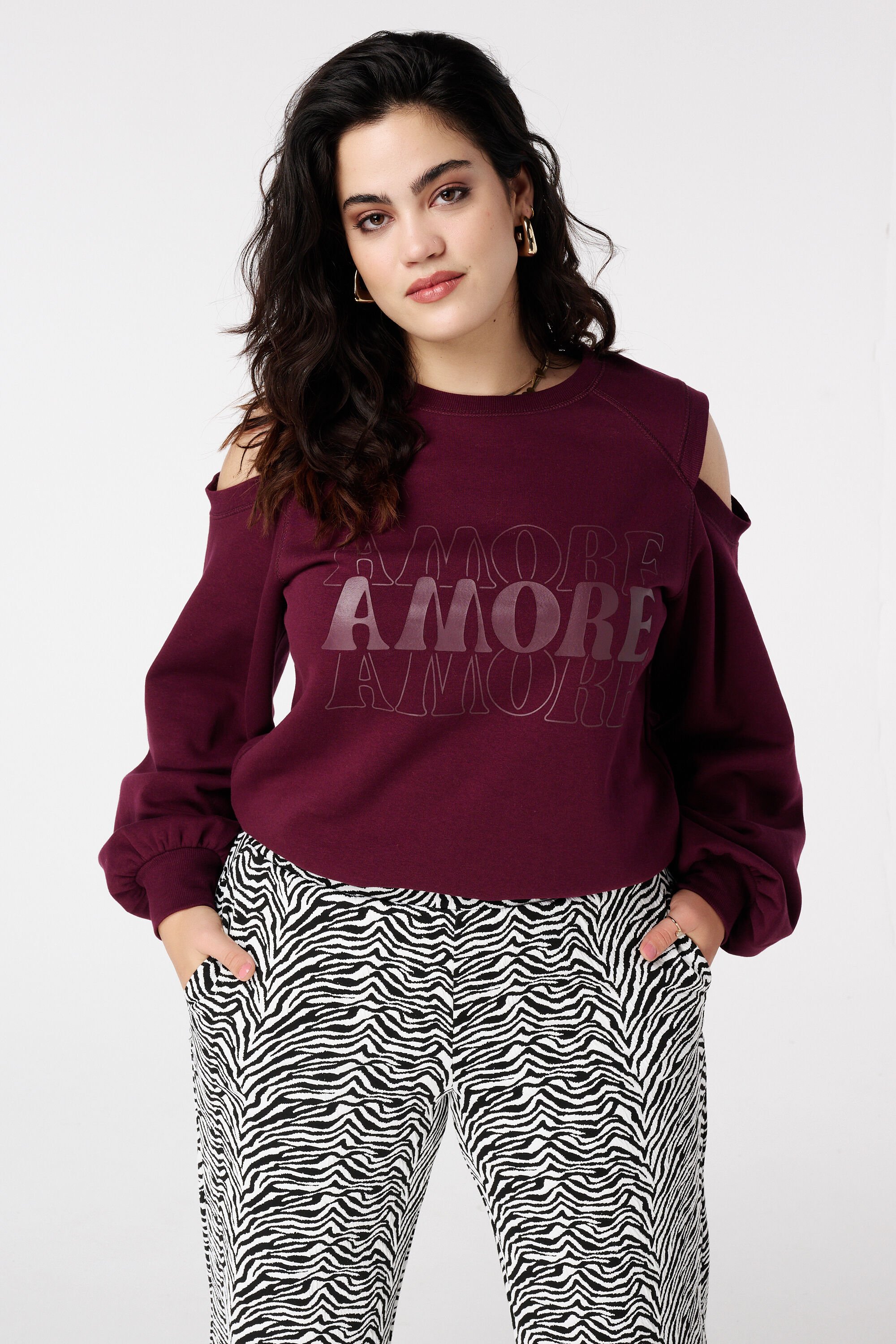 Wijde broek met zebra print