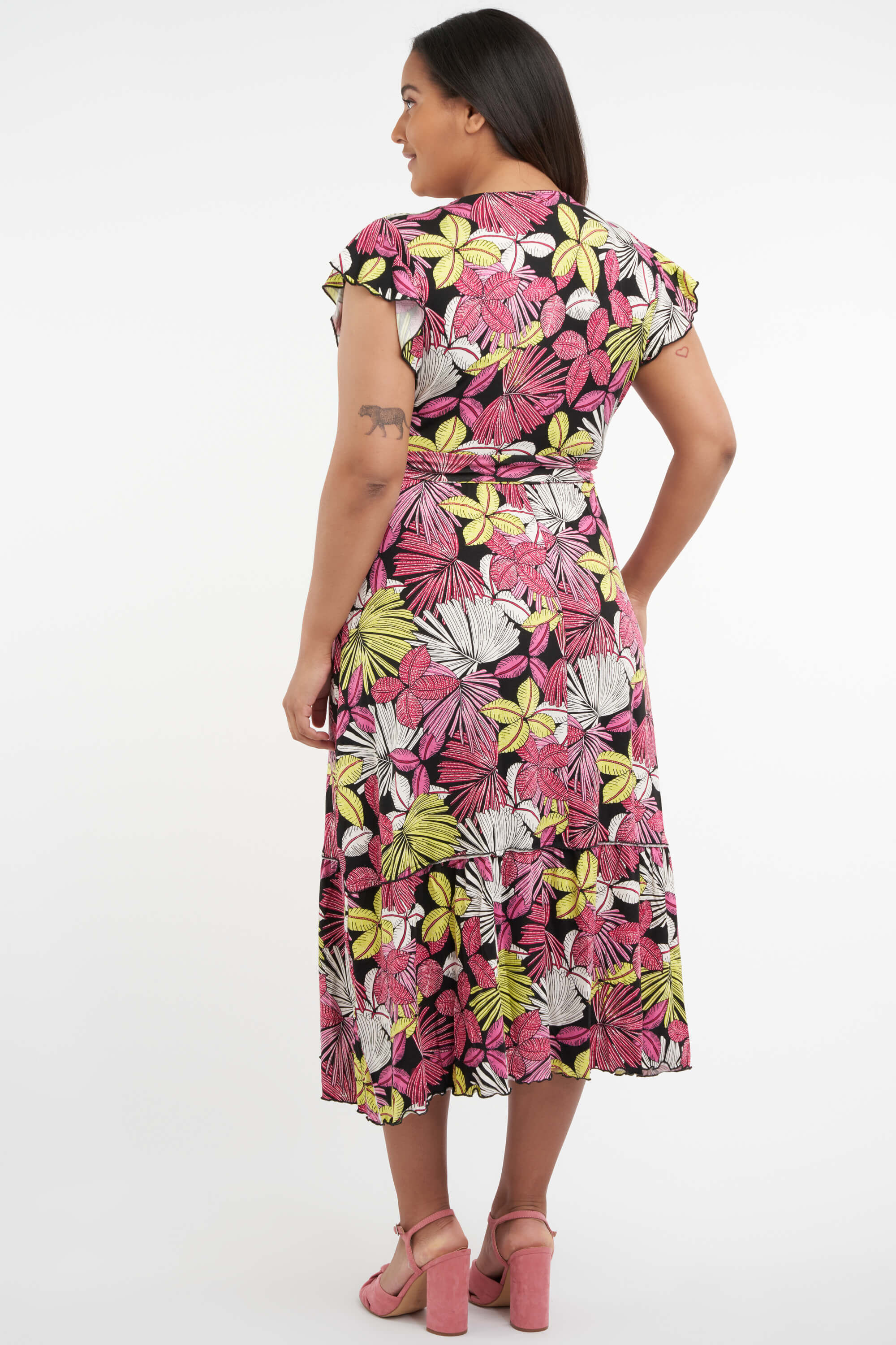 Overslag jurk met print image number 3