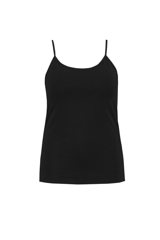 Katoenen top met spaghettibandjes image number 1