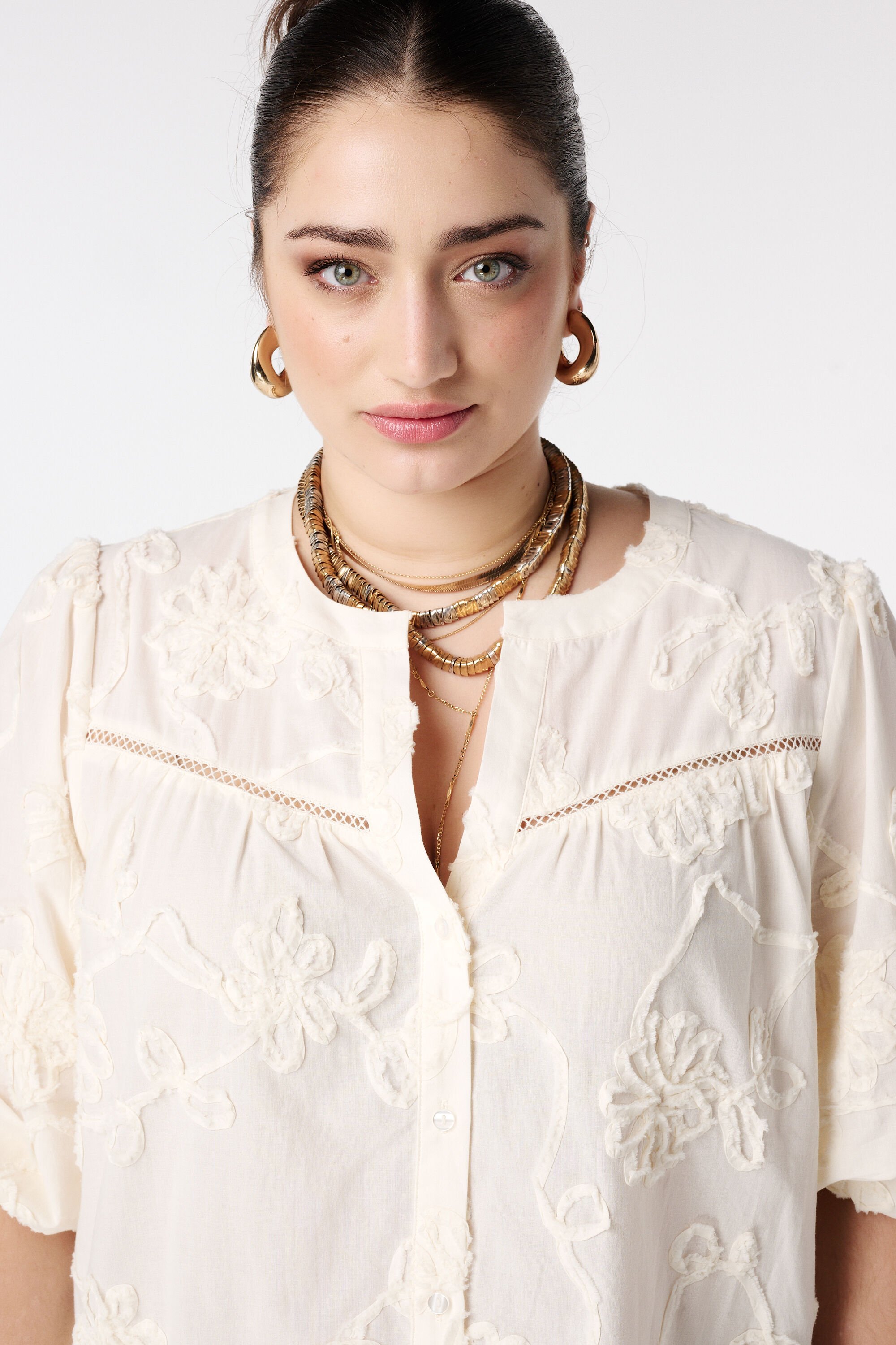 Blouse met geborduurde bloemen image number 4