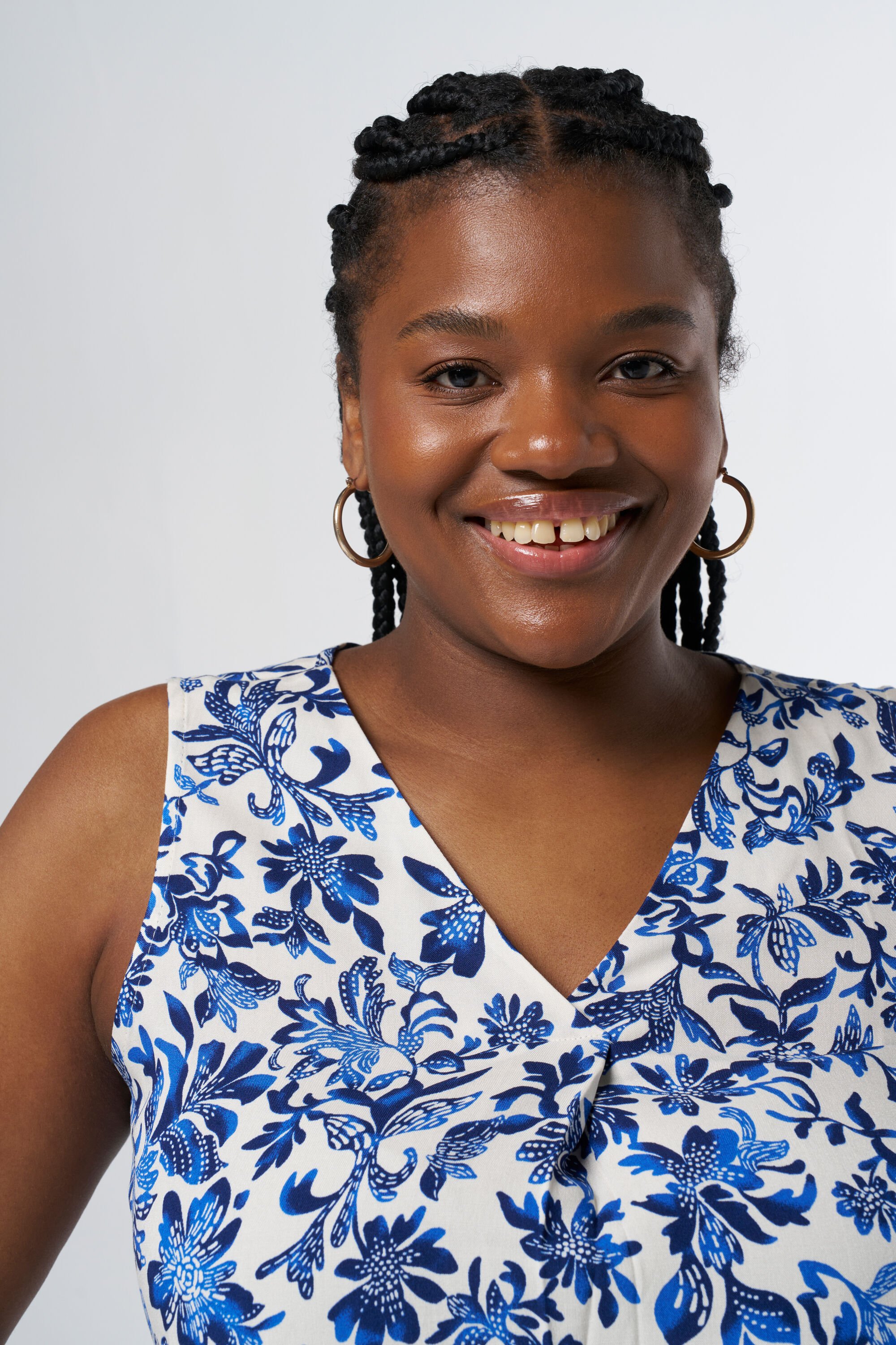 Mouwloze blouse met print image number 4