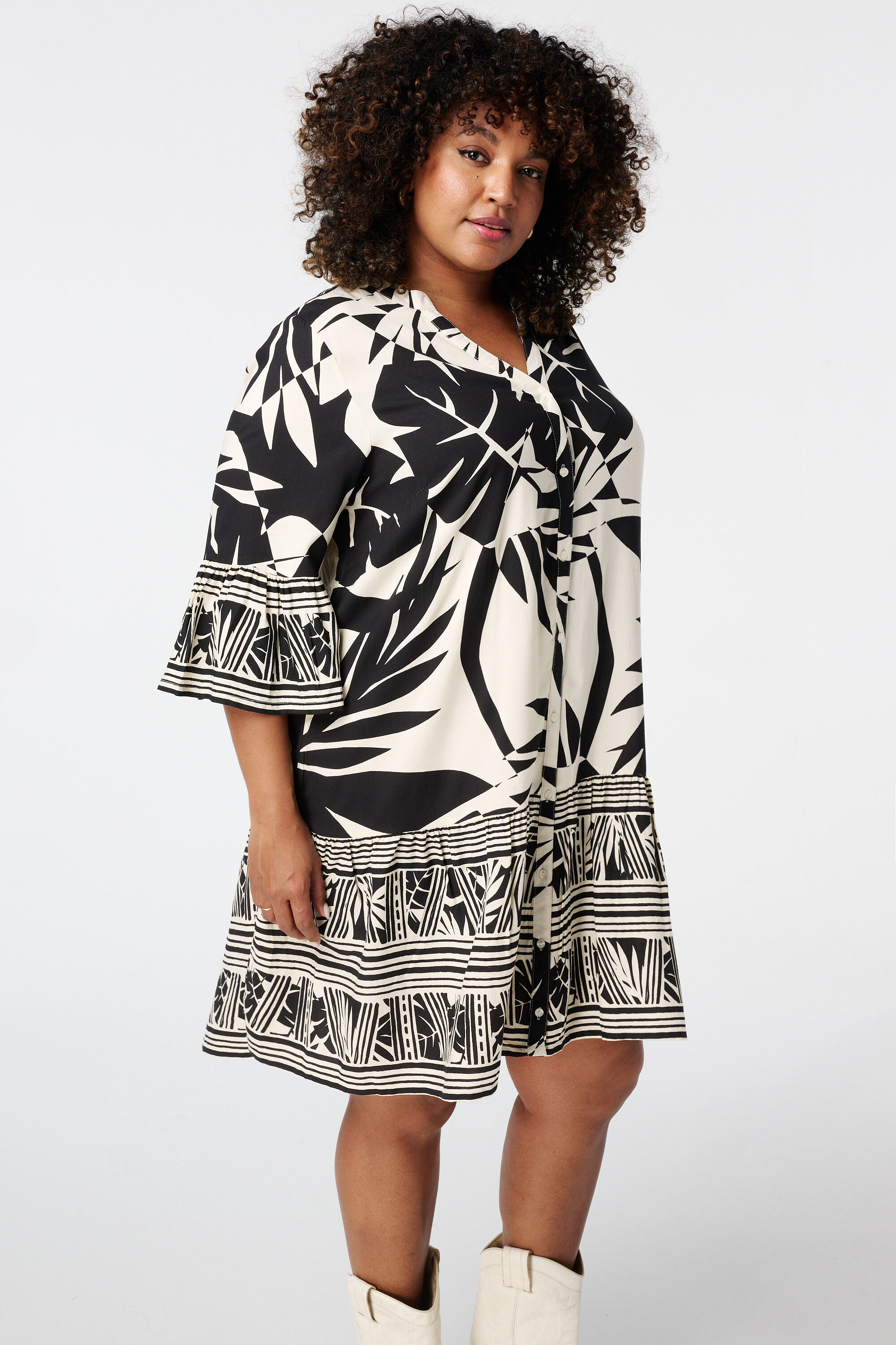 Luchtige jurk met print image number 5