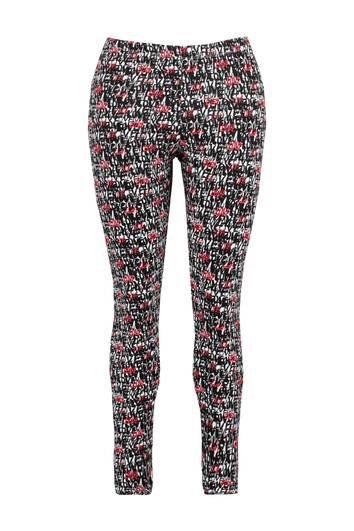 Legging met all-over print en ritsjes