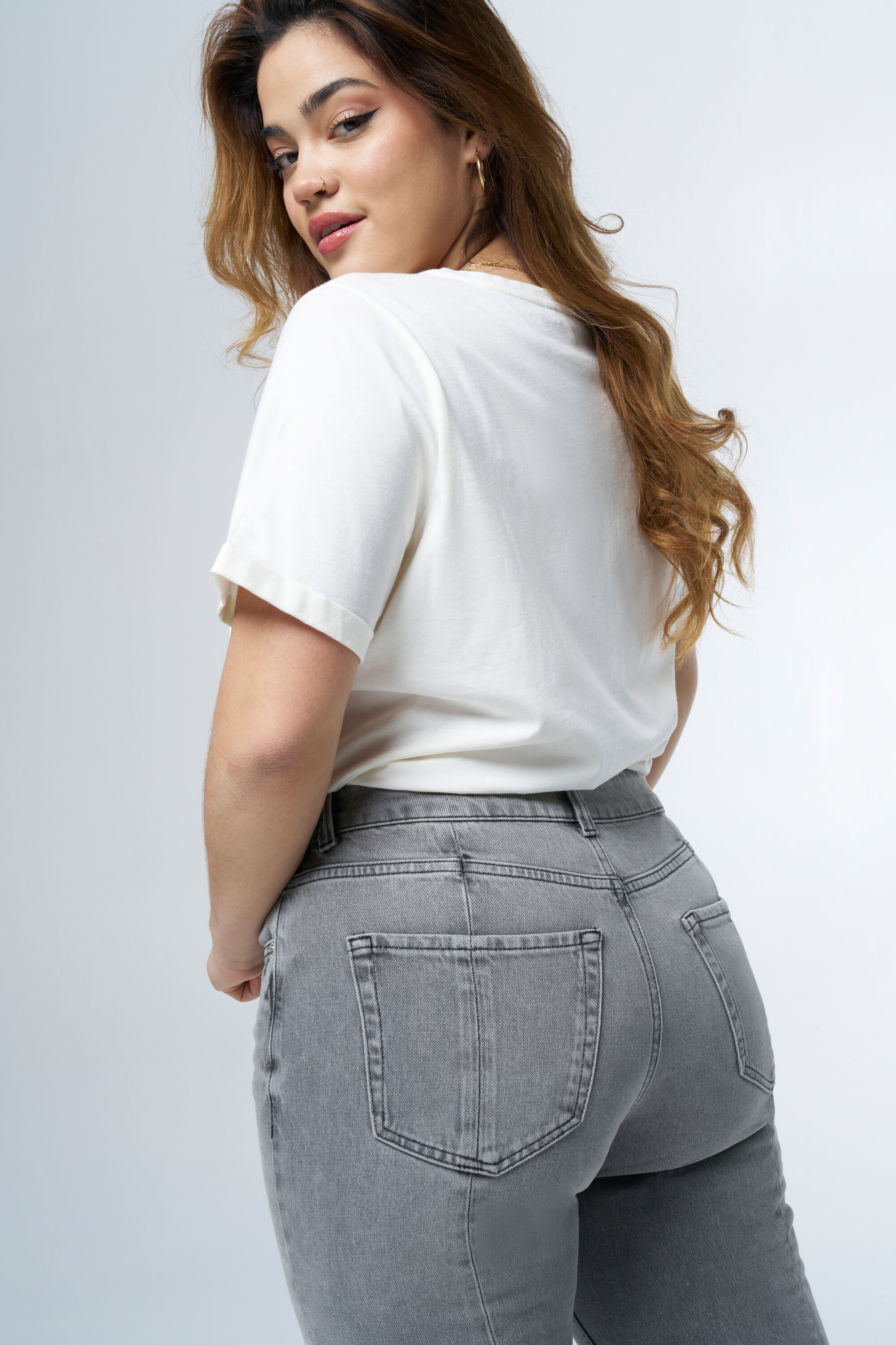 Tweekleurige straight leg jeans image number 4