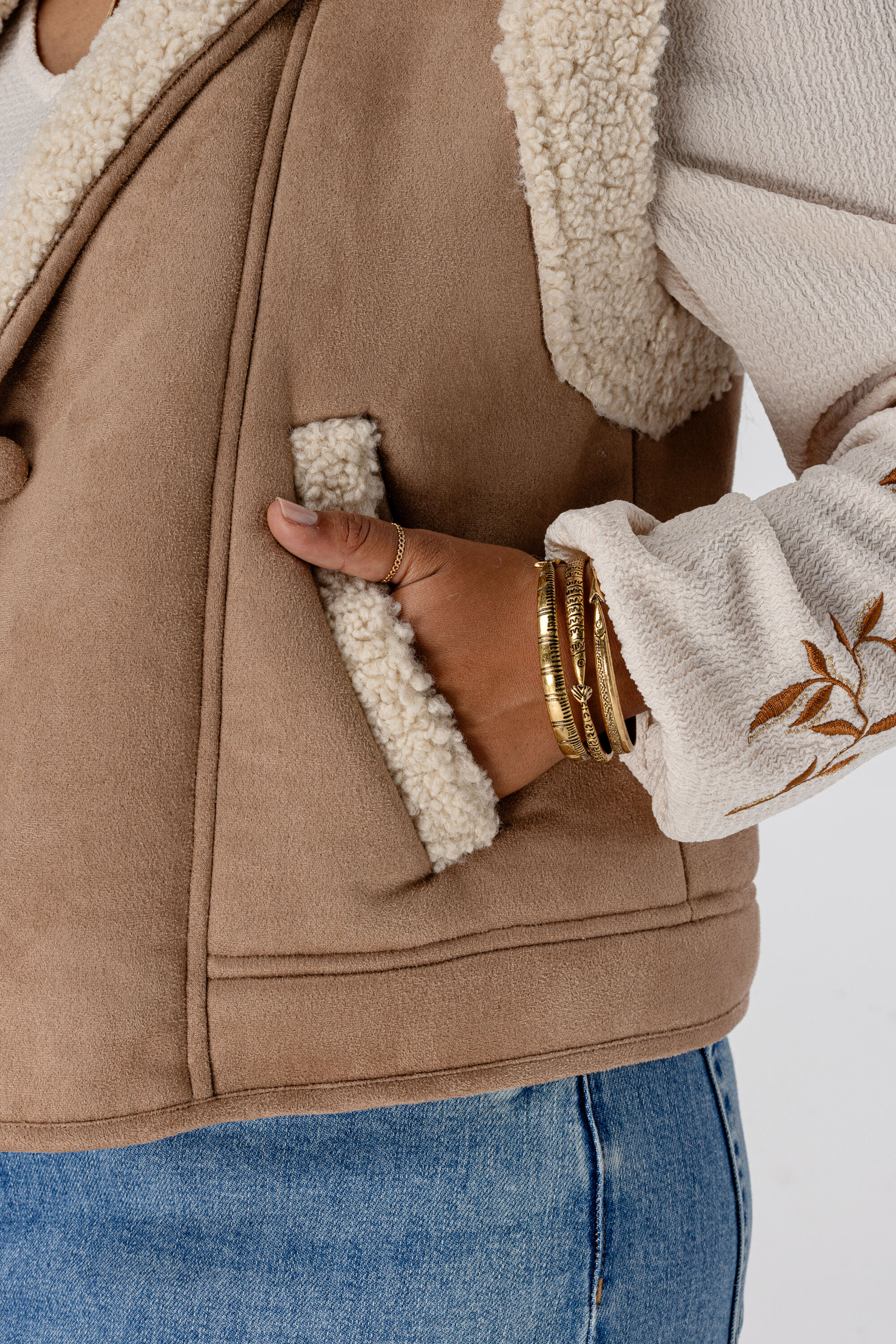 Gilet met teddy voering image number 4