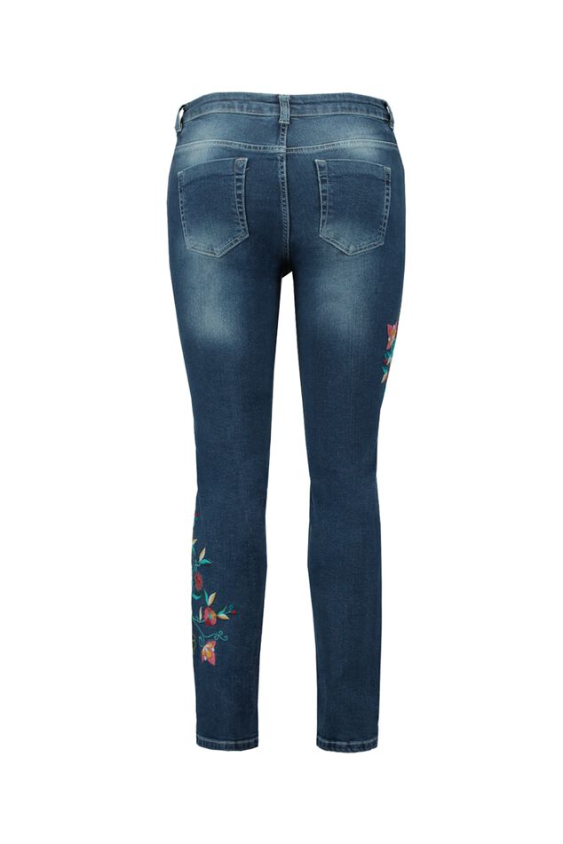 Slim leg jeans met embroidery image number 2