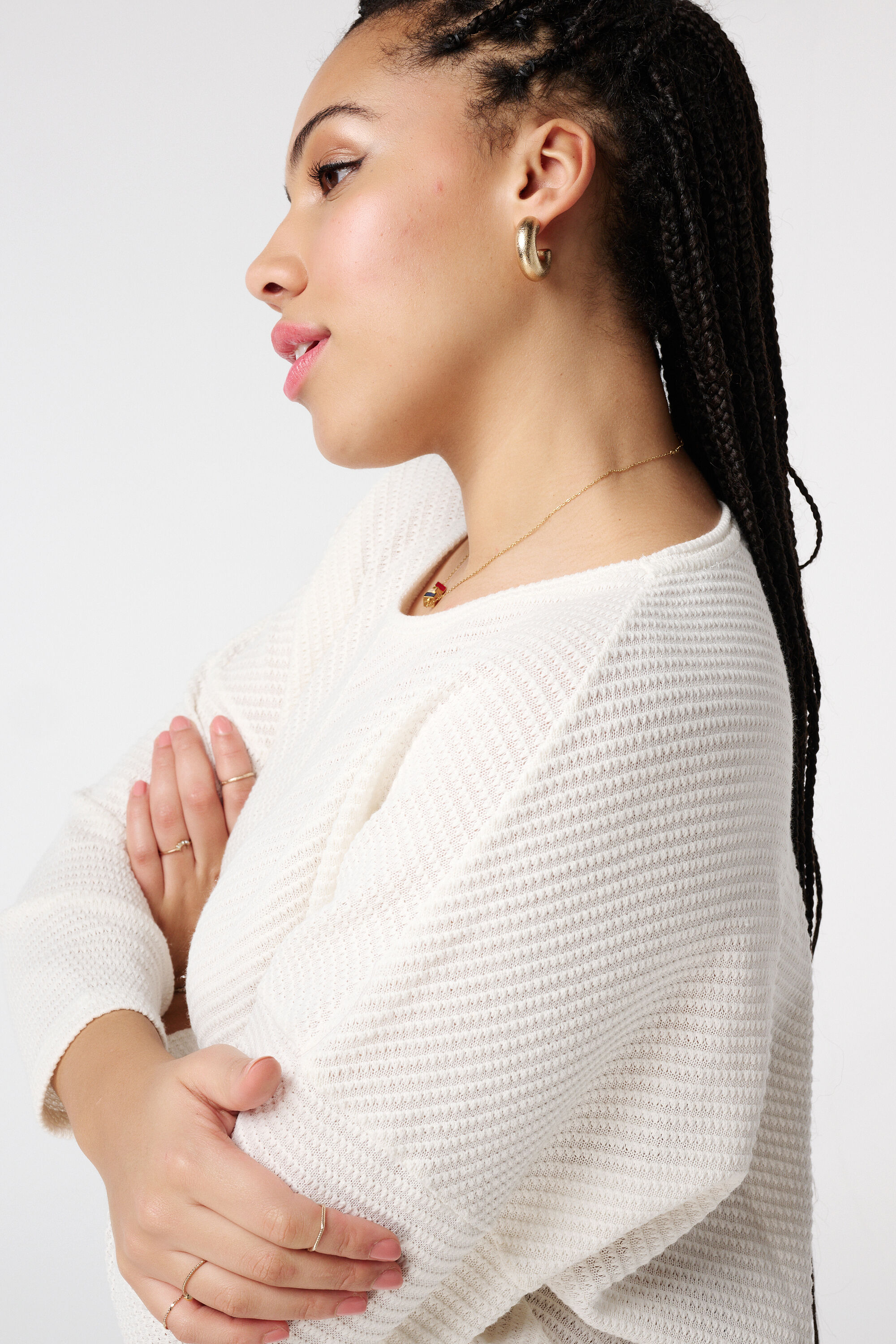 Ajour gebreide trui image number 4