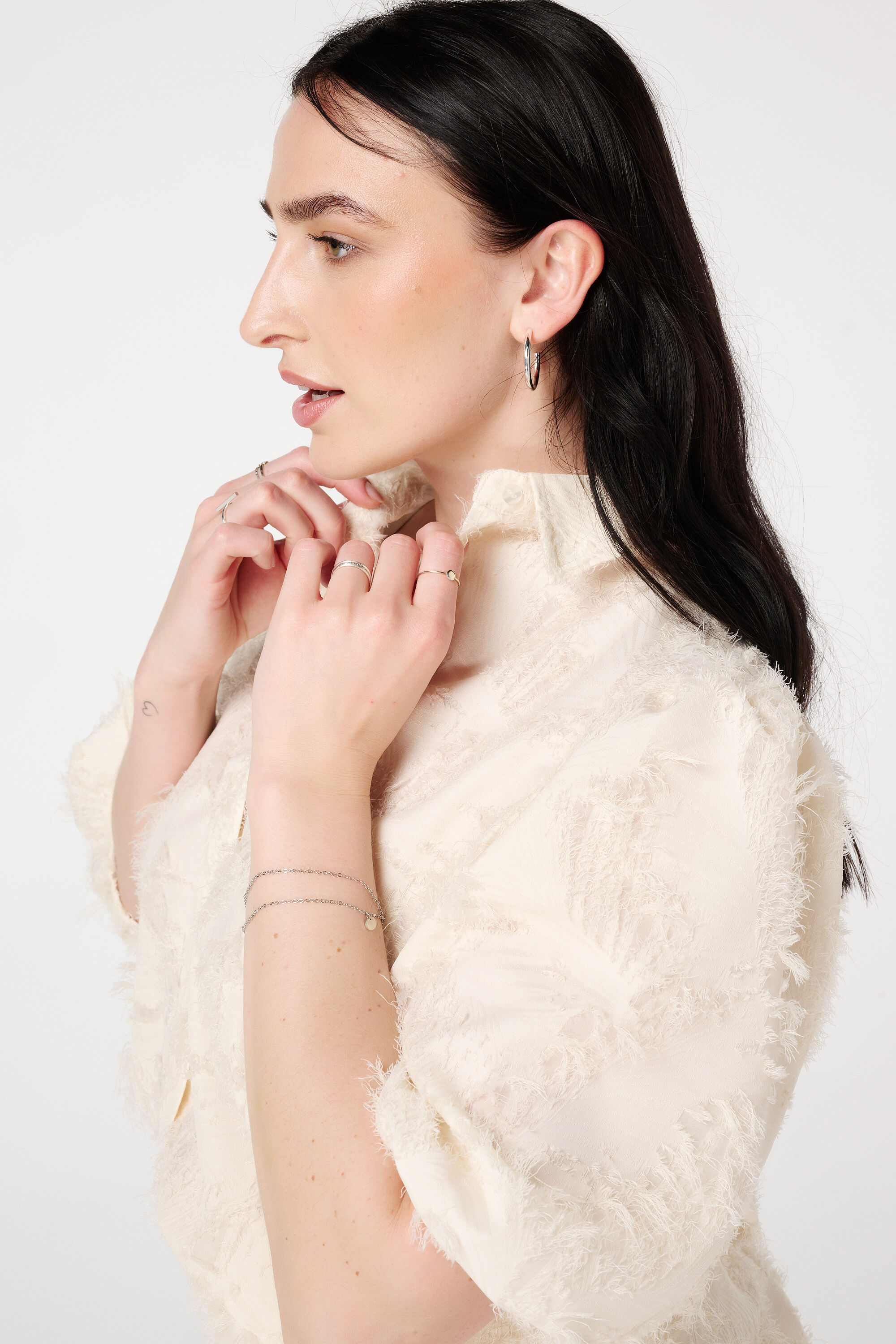 Blouse met structuur en ballonmouwen image number 4