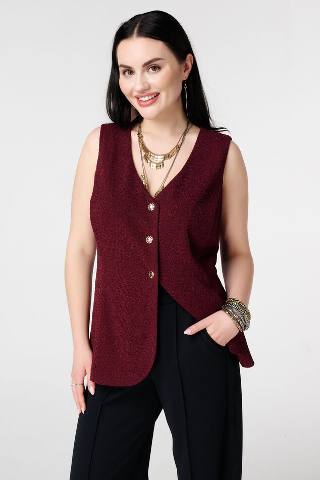 Gilet met knopen en lurex image number 0