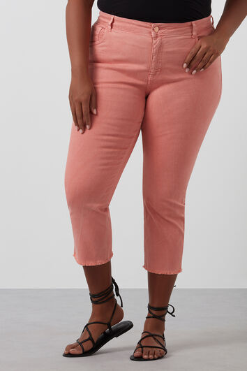 Twill capri in verwassen look