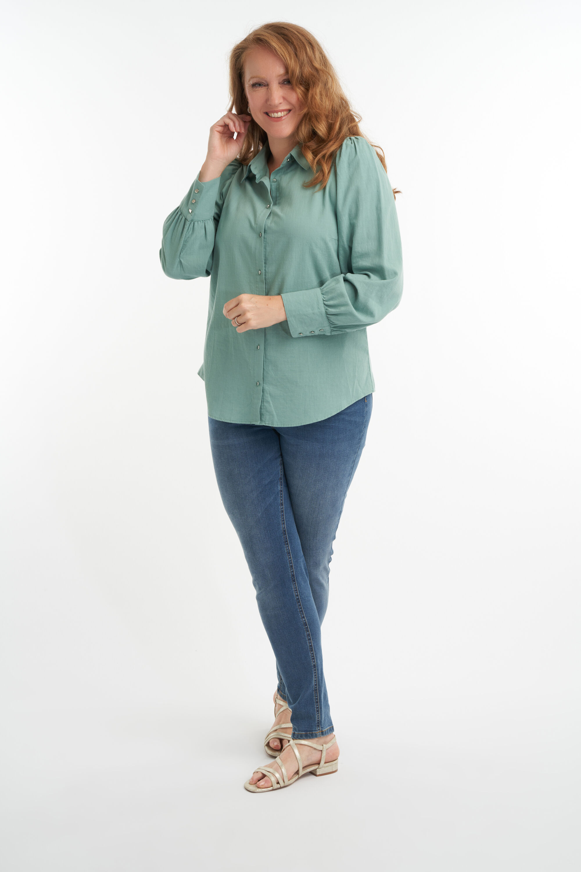 Blouse met pofmouwen image number 6