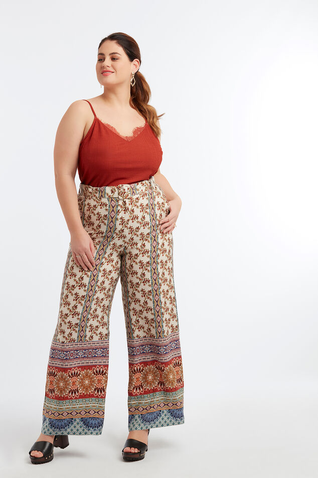 Wijdvallende broek met print image number 0