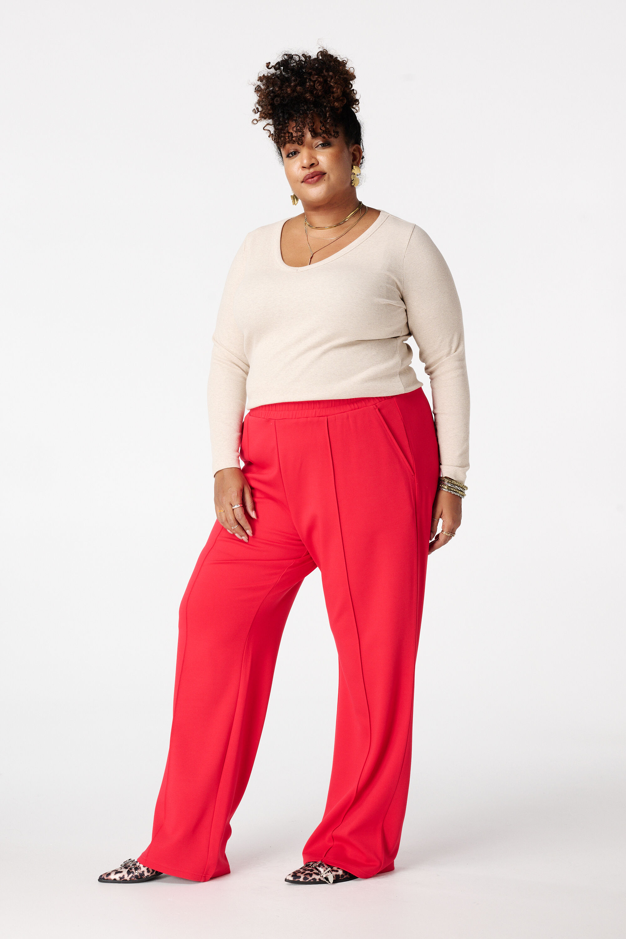 Geribde top met lange mouwen image number 5