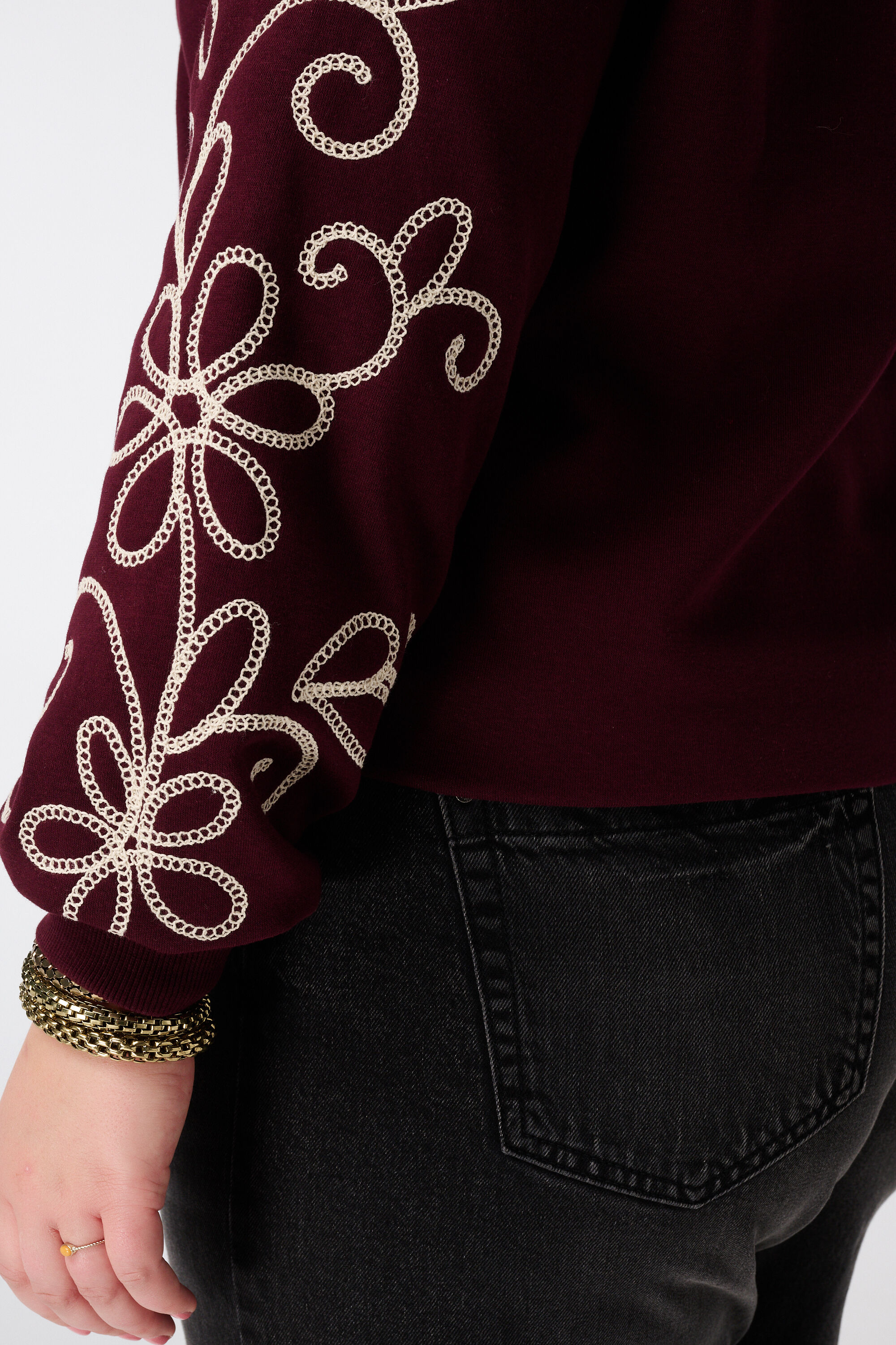 Sweater met broderie details image number 6