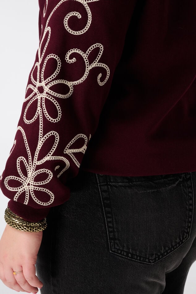 Sweater met broderie details image number 6