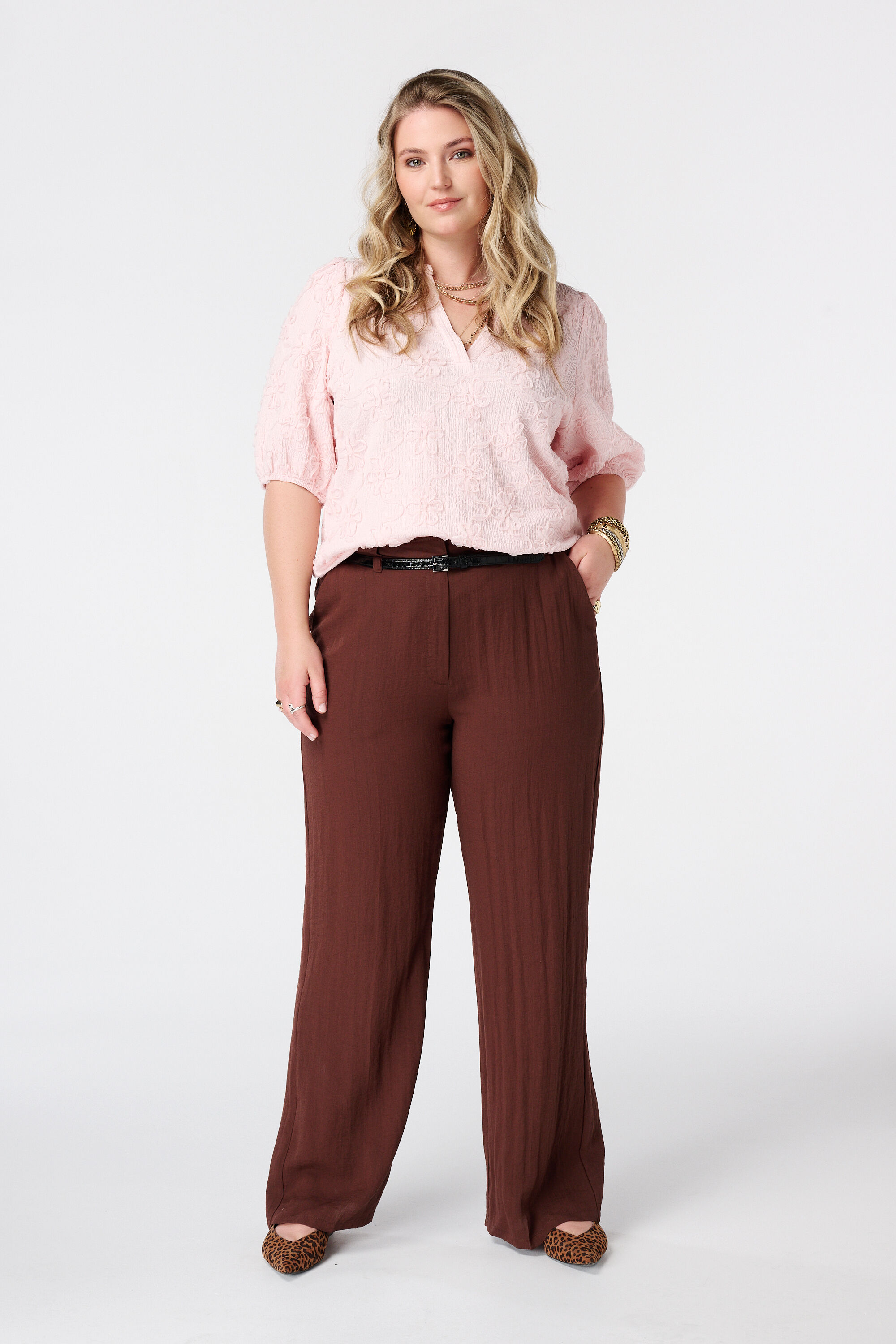 Linnen broek met ceintuur