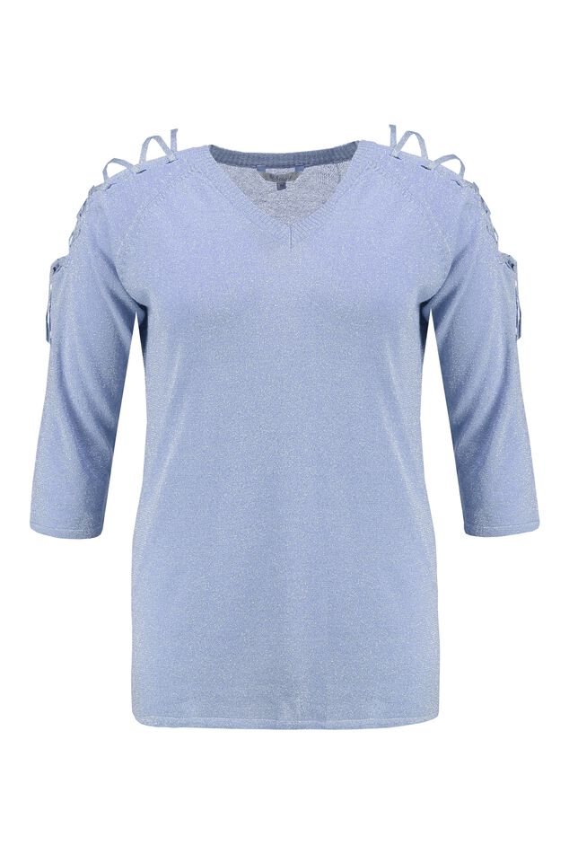 Trui met lurex en rijgdetail image number 1