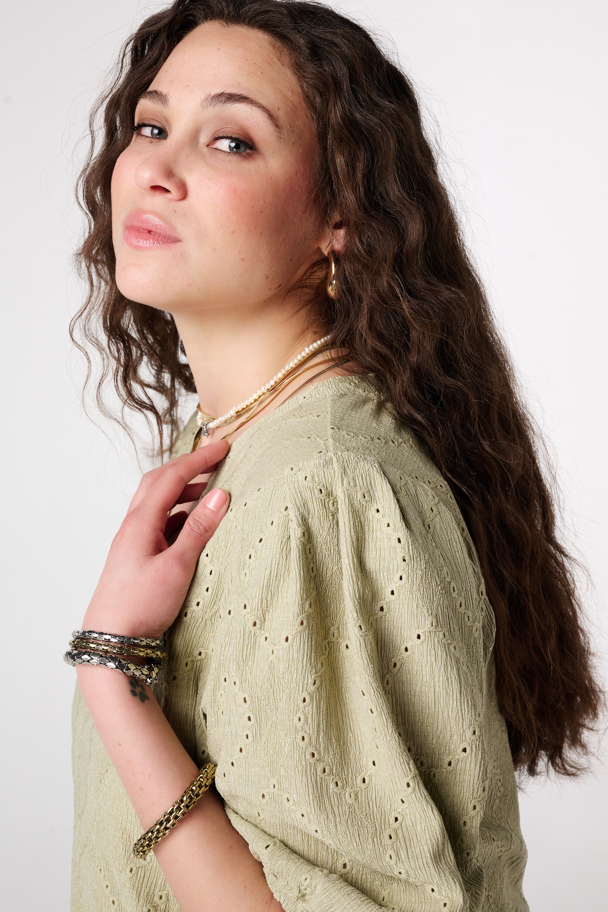 Top met broderie-look image number 4