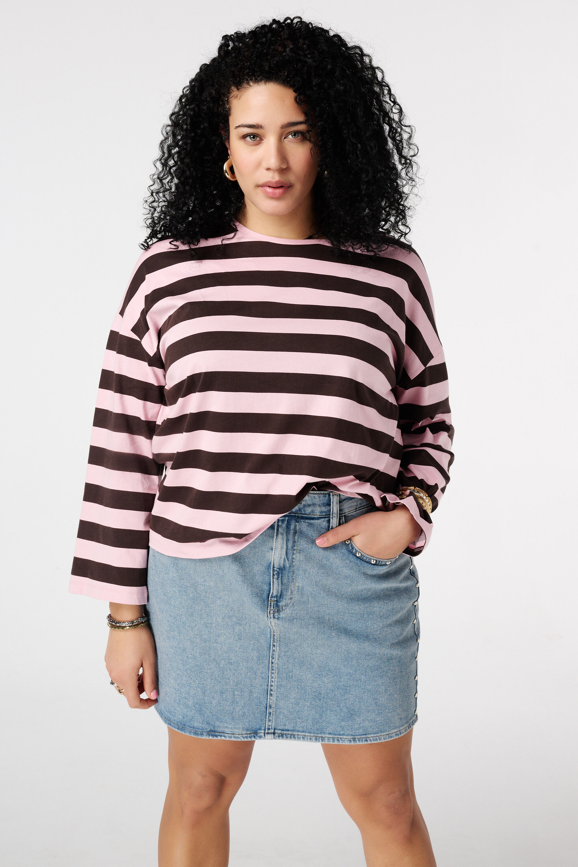 Gestreepte lange mouwen top image number 0