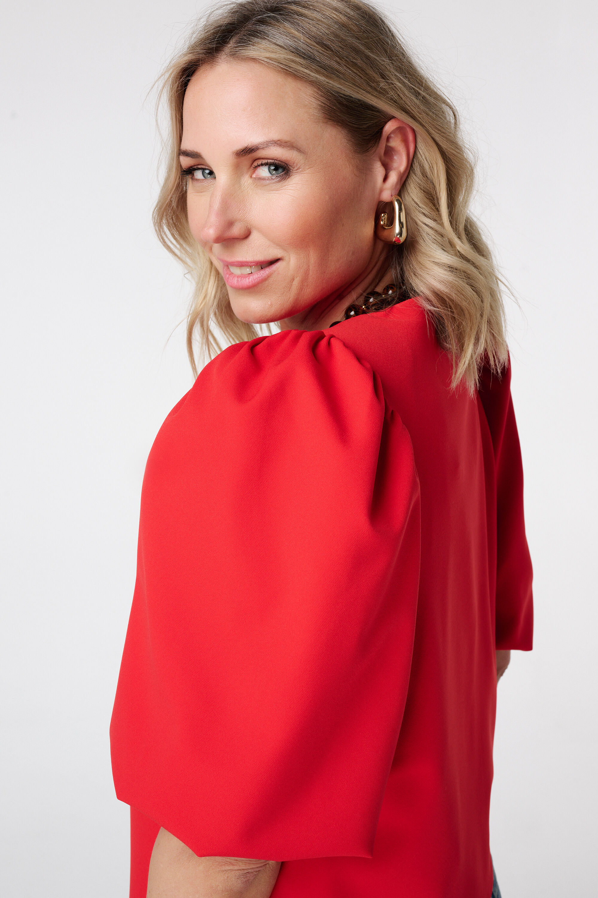 Blazer met korte pofmouw image number 4