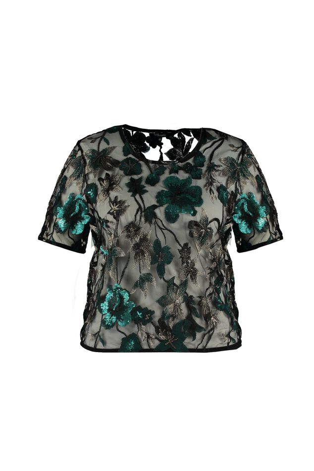 Cropped top met embroidery image number 2