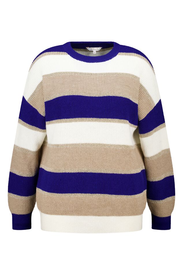 Gestreepte trui met lurex image number 1