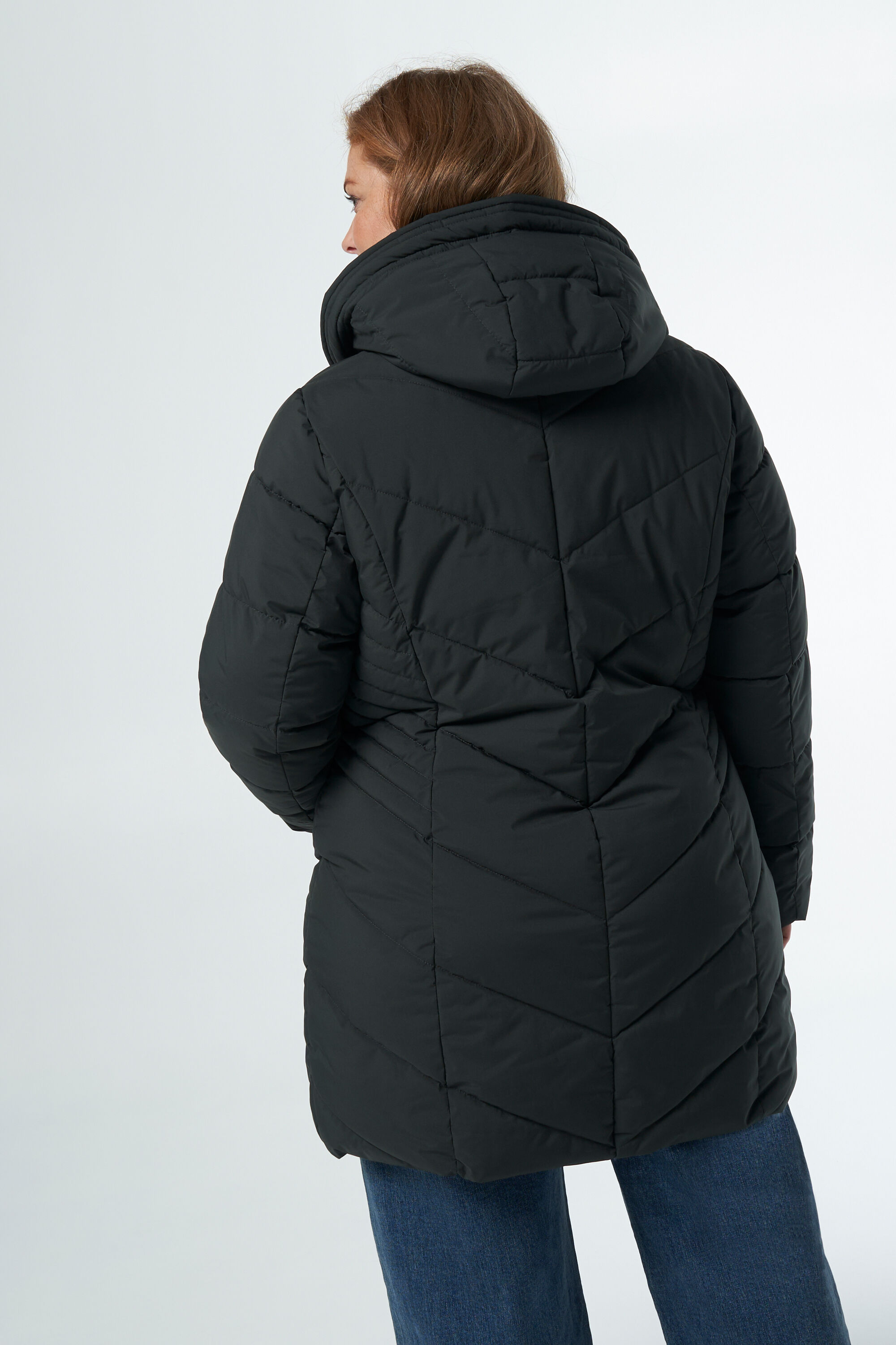 Gewatteerde jas met stiksels image number 3